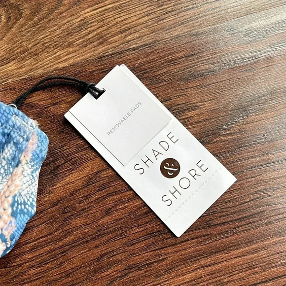 NEW Shade & Shore Snakeskin Bikini Top with Chains | Blue Bikini Top | Snakeskin - Picture 4 of 9